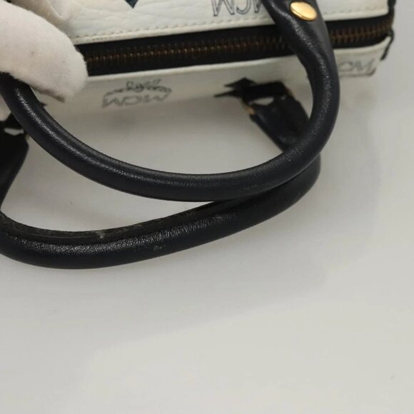 MCM Vicetos Logogram Hand Bag PVC Leather 2way White - Picture 10 of 16